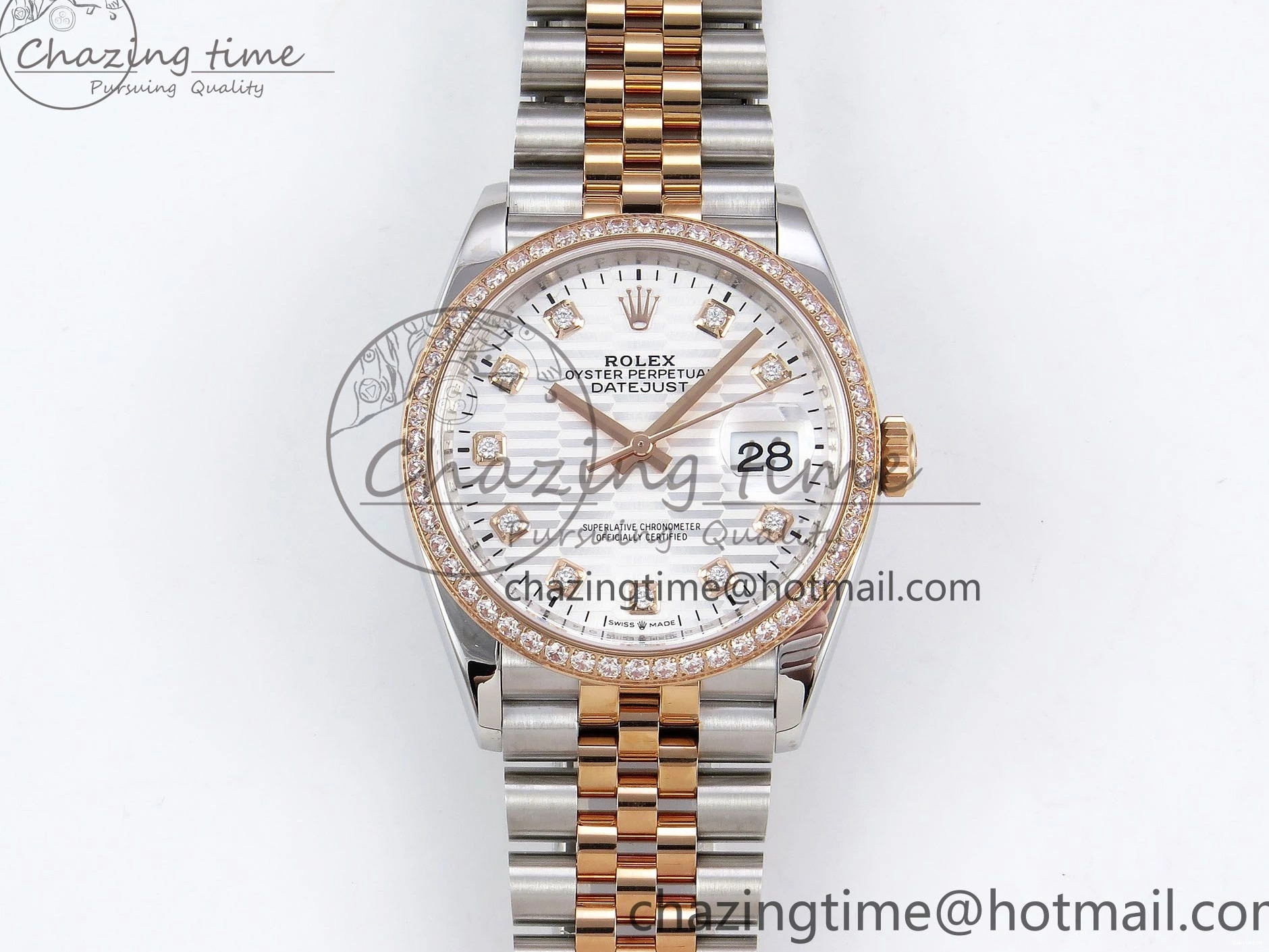 Bracelet Silver 36 Dial Best SS Edition VSF Steel 1:1 904L on 126281rbr Jubilee Textured DateJust VS3235 0216